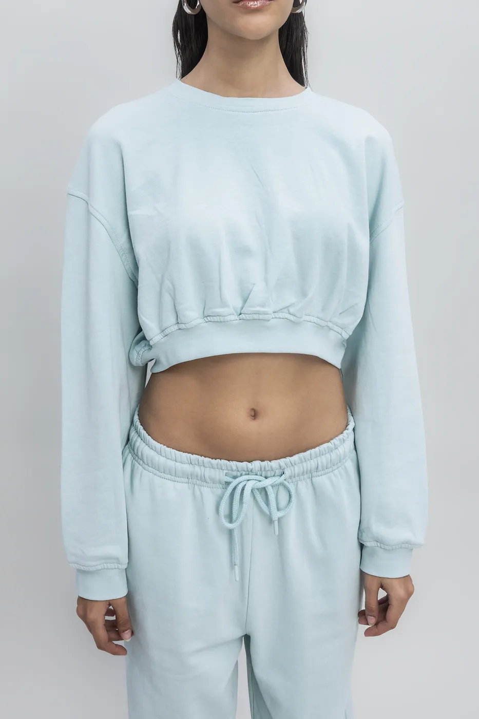 Bayan Yeşil Crop Sweatshirt