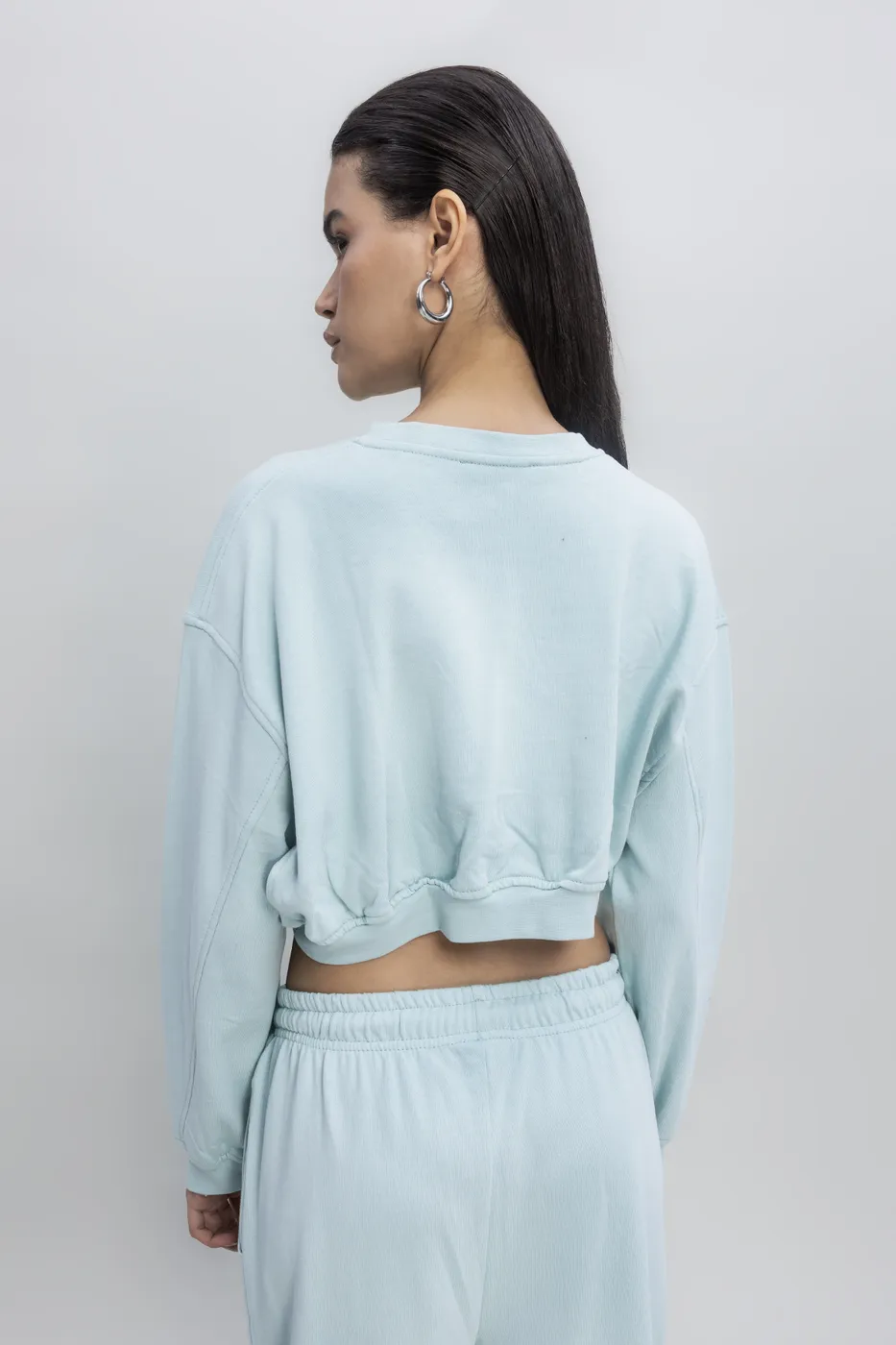 Bayan Yeşil Crop Sweatshirt