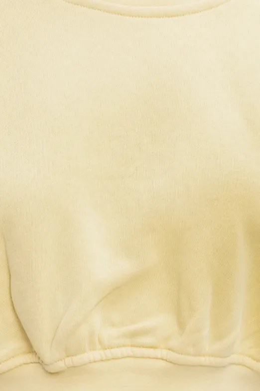Bayan Sarı Crop Sweatshirt - BSL