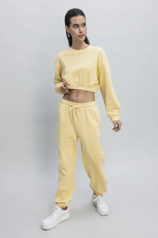 Bayan Sarı Basıc Jogger Pantolon - BSL