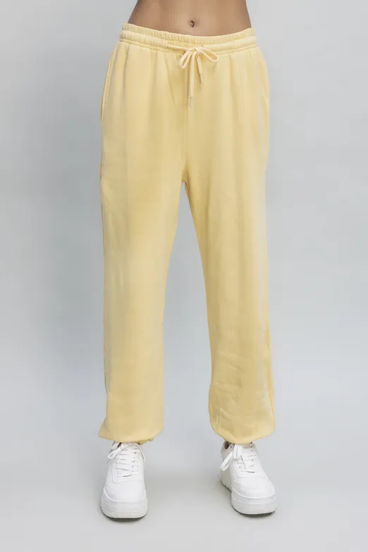 Bayan Sarı Basıc Jogger Pantolon - BSL