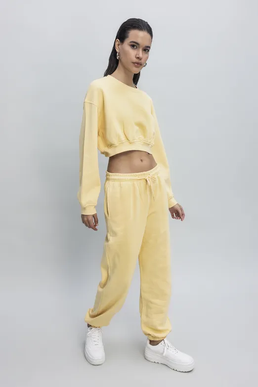 Bayan Sarı Basıc Jogger Pantolon - BSL