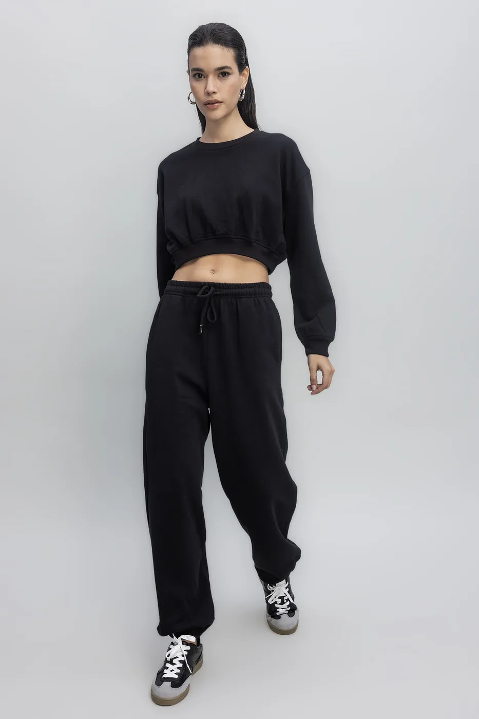 Bayan Siyah Basıc Jogger Pantolon