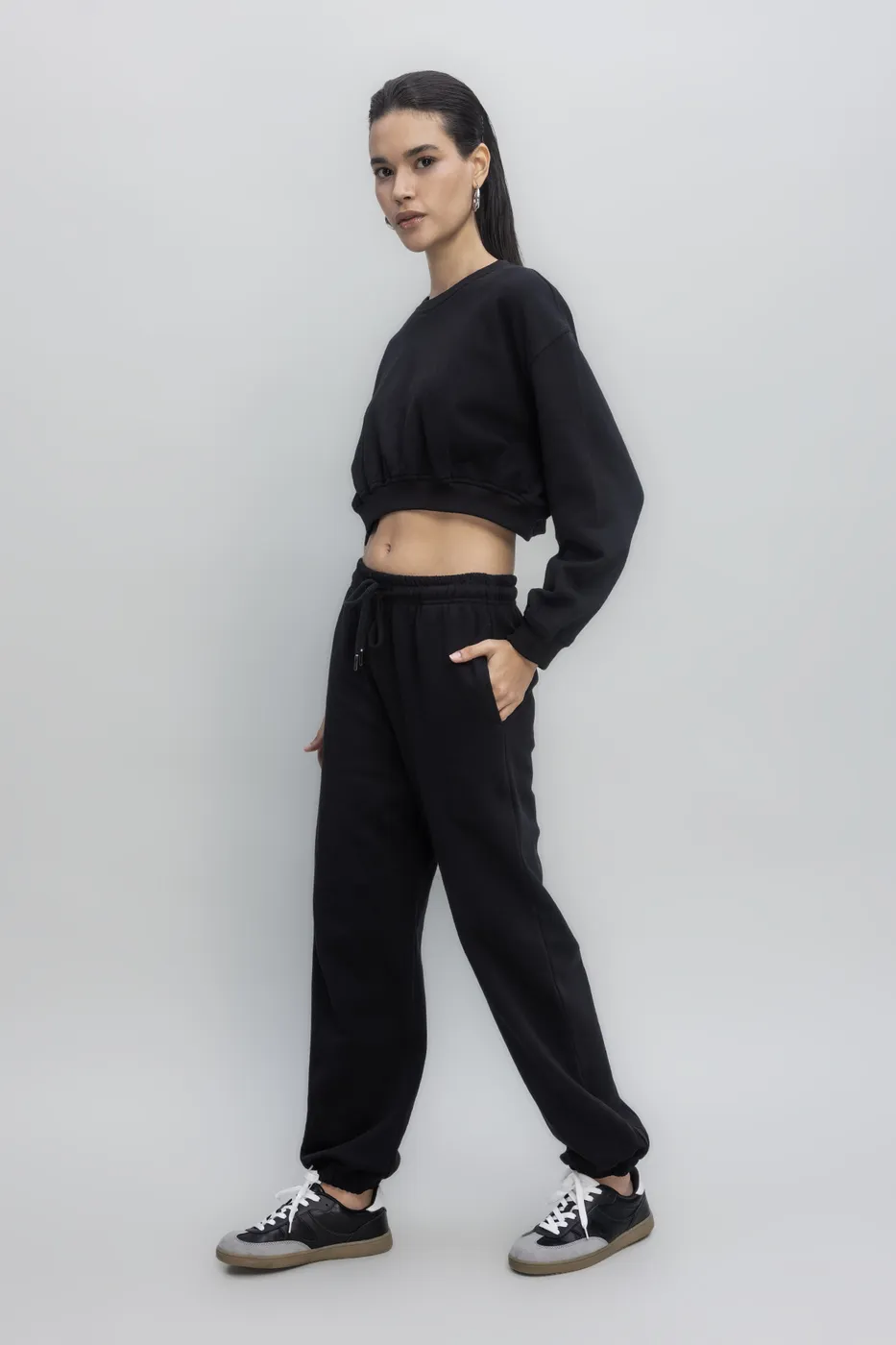 Bayan Siyah Basıc Jogger Pantolon