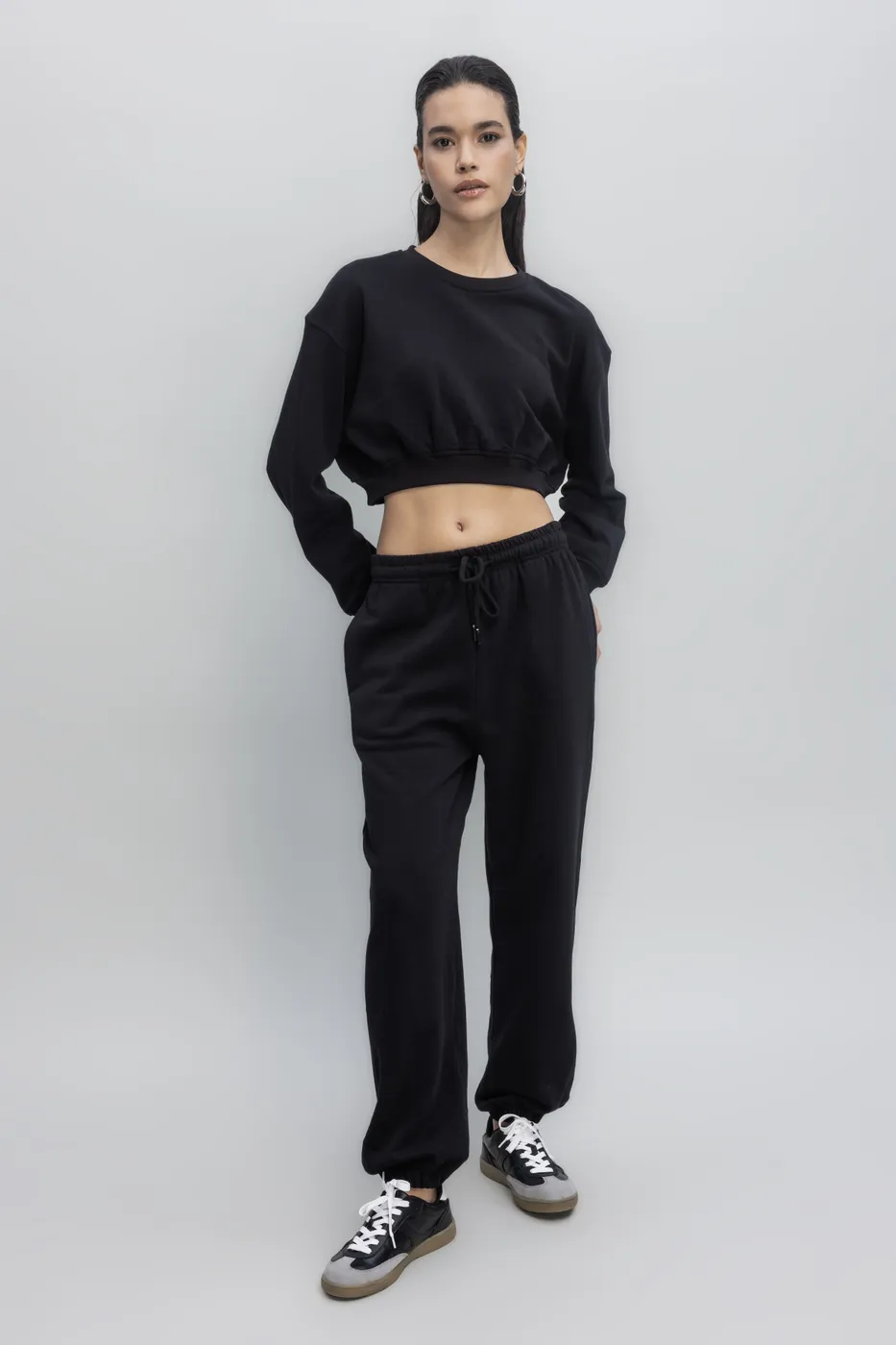 Bayan Siyah Basıc Jogger Pantolon