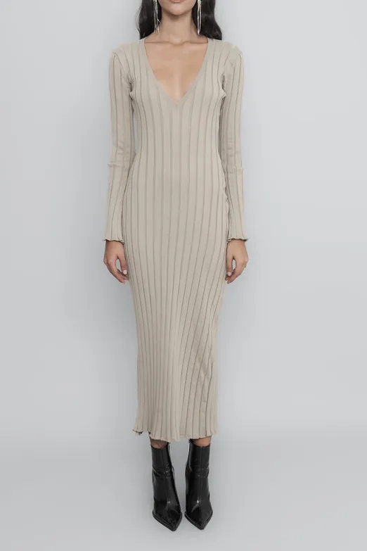 Bayan Taş Triko Midi Kalem Elbise - BSL