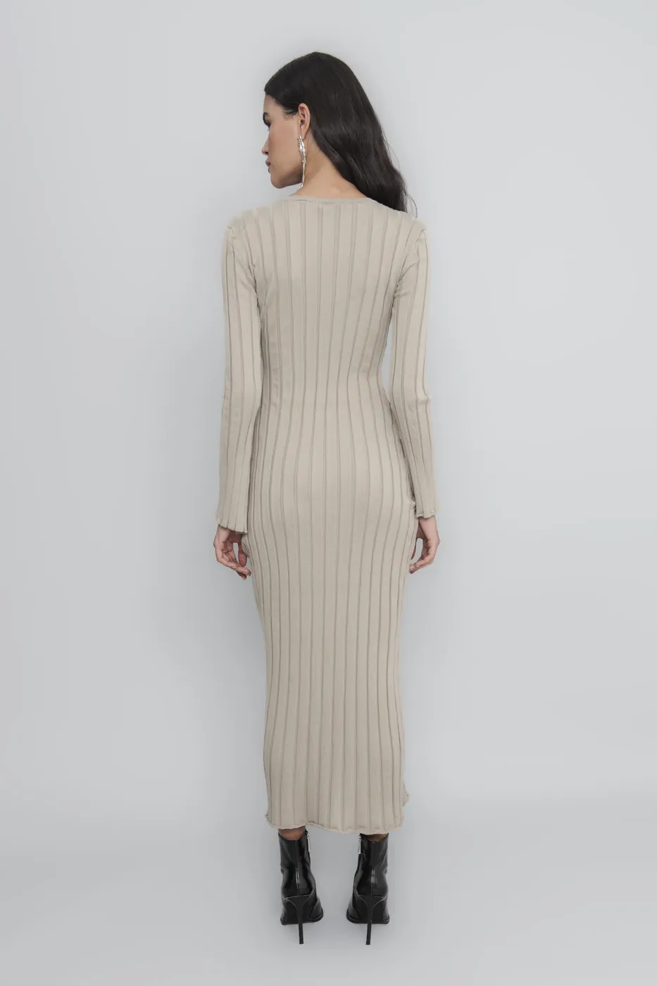 Bayan Taş Triko Midi Kalem Elbise