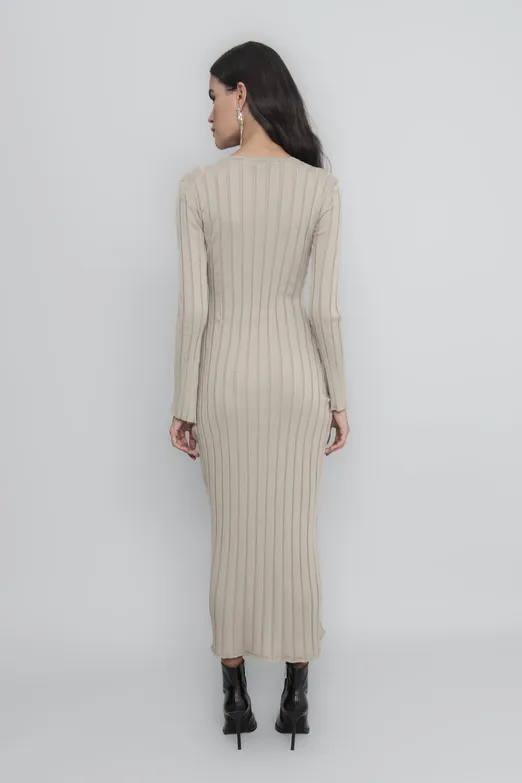 Bayan Taş Triko Midi Kalem Elbise - BSL