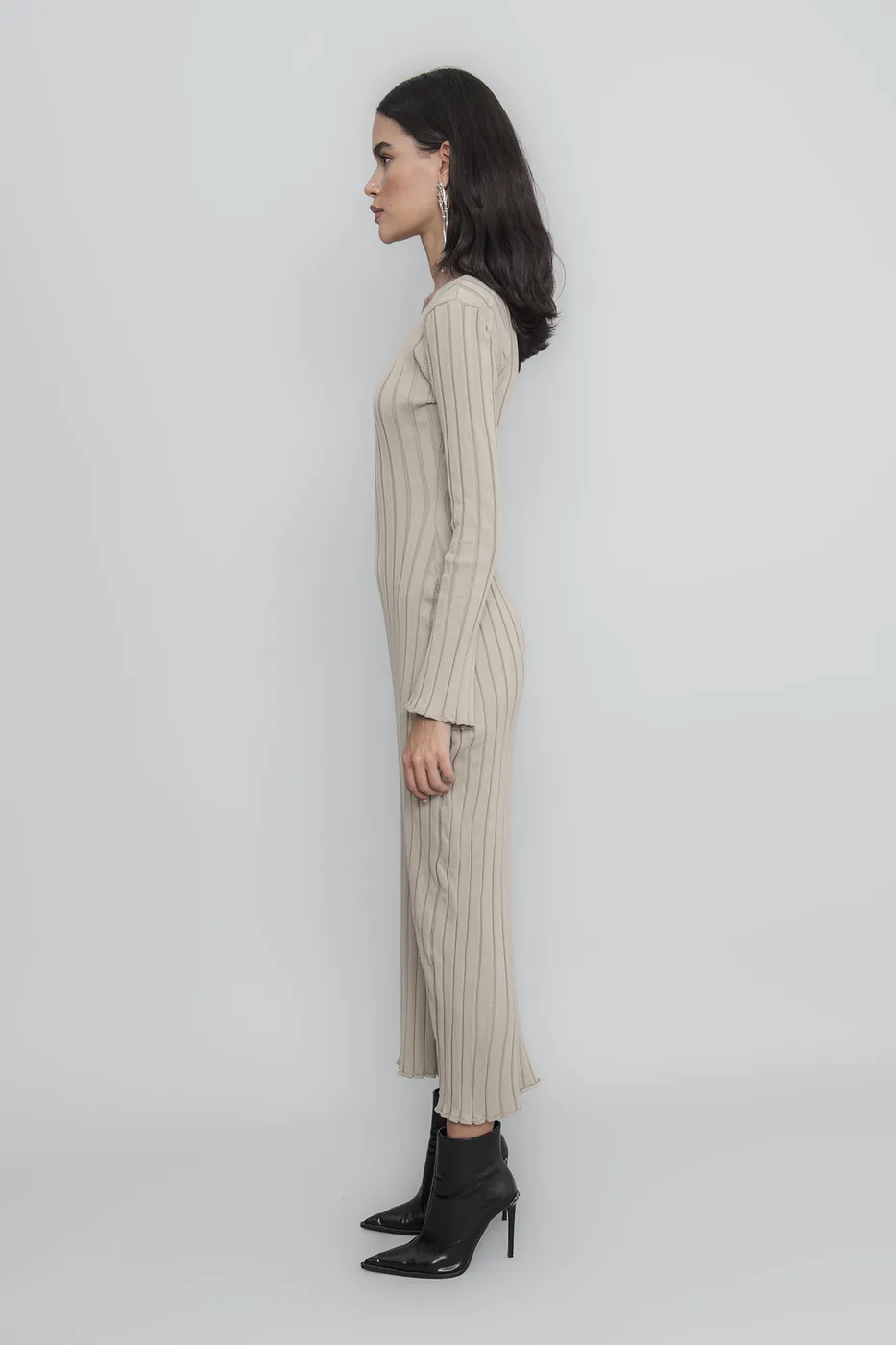 Bayan Taş Triko Midi Kalem Elbise