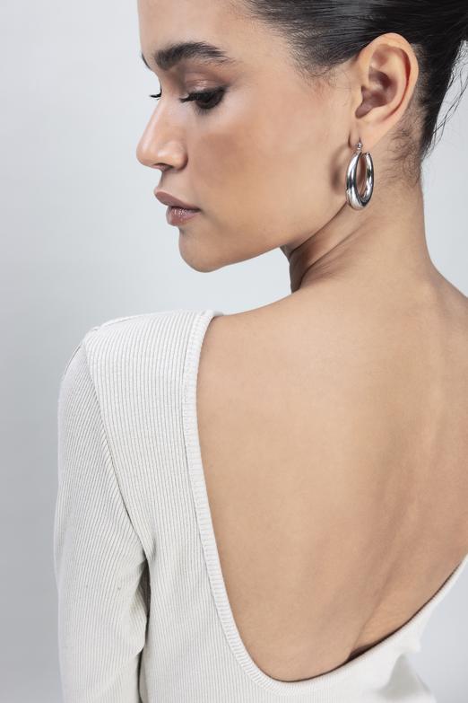 Bayan Bej Sırt Dekolteli Top - BSL