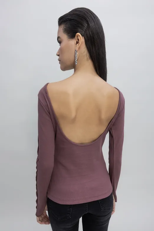 Bayan Pudra Sırt Dekolteli Top - BSL