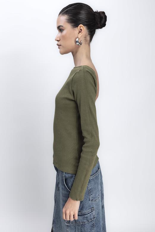 Bayan Haki Sırt Dekolteli Top - BSL