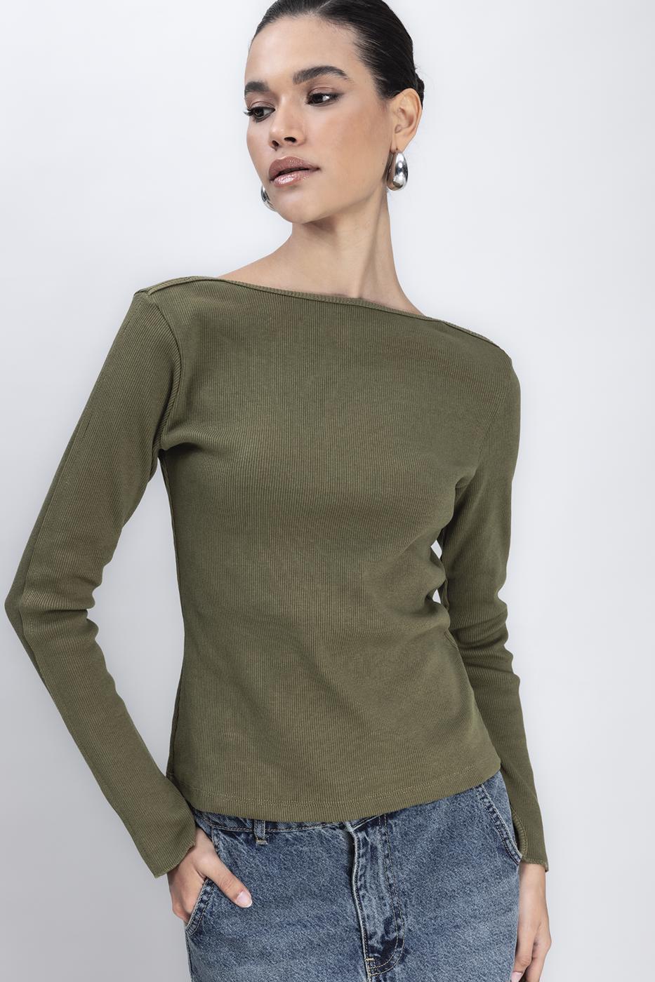 Bayan Haki Sırt Dekolteli Top