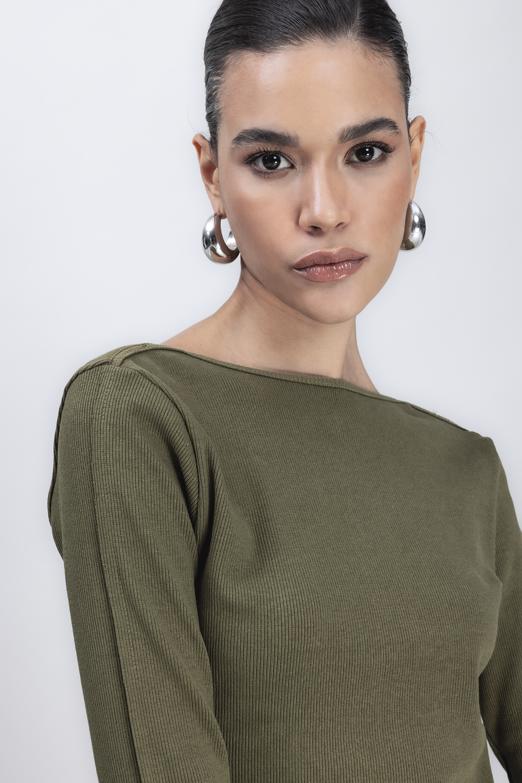 Bayan Haki Sırt Dekolteli Top - BSL