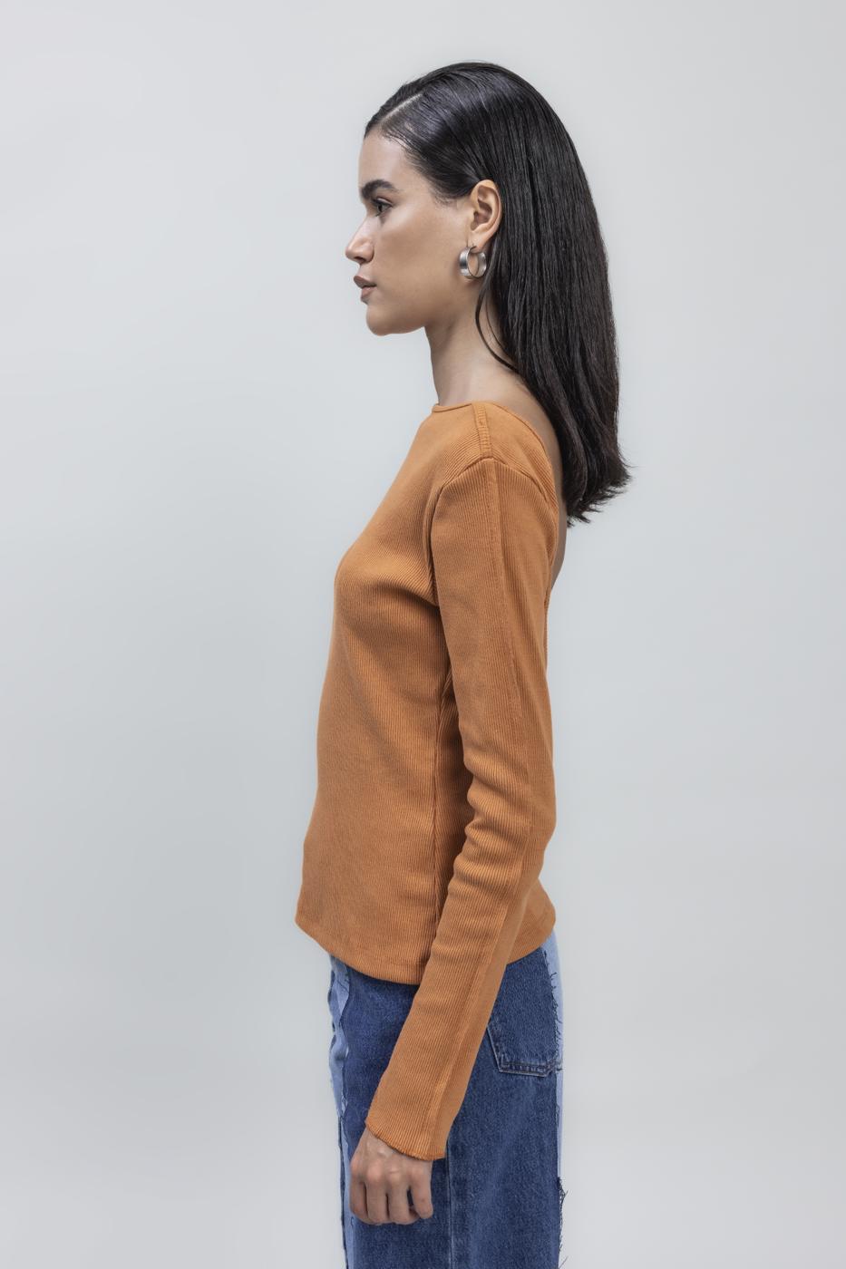 Bayan Hardal Sırt Dekolteli Top