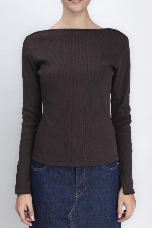 Bayan Kahverengi Sırt Dekolteli Top - BSL