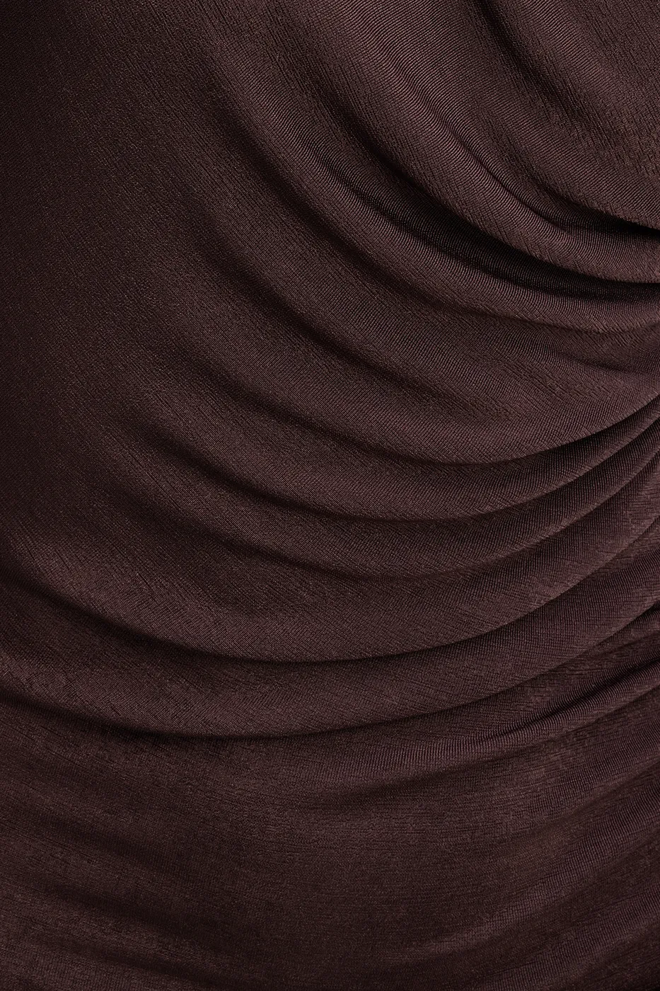 Bayan Kahverengi Drapeli Maksi Elbise