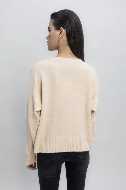 Bayan Bej Basic Triko Kazak - BSL