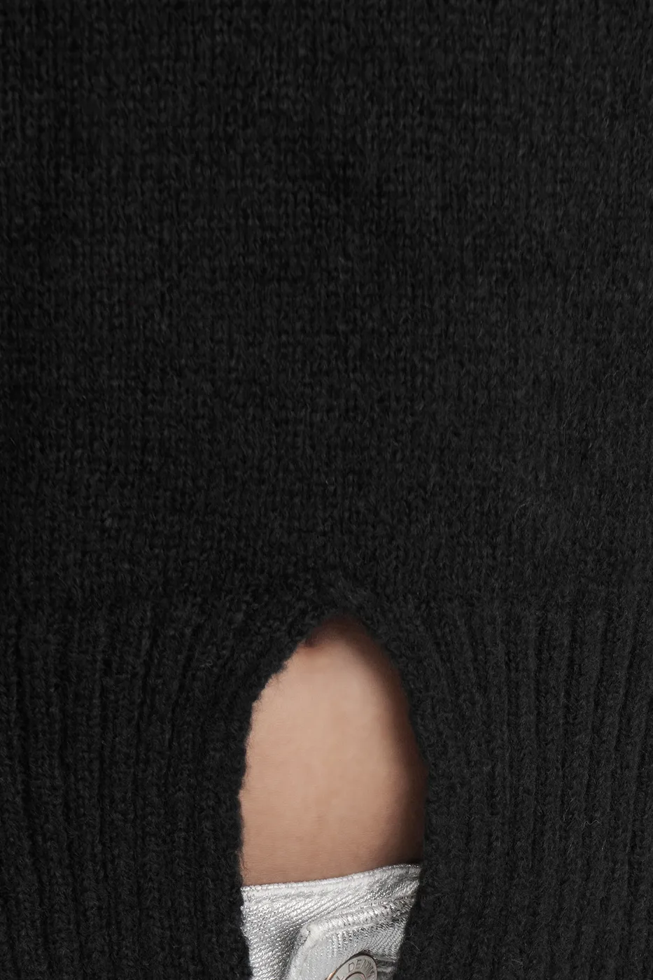 Bayan Siyah Basic Triko Kazak