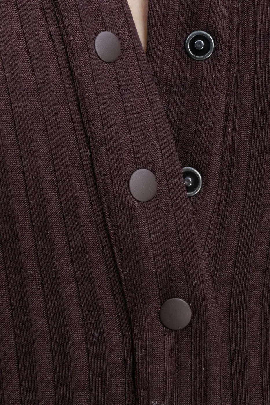 Bayan Kahverengi Örgü Yakalı Bodysuit