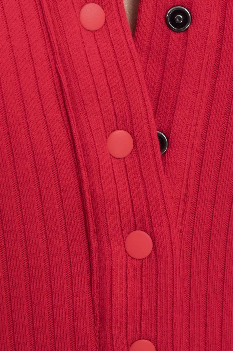 Bayan Kırmızı Örgü Yakalı Bodysuit