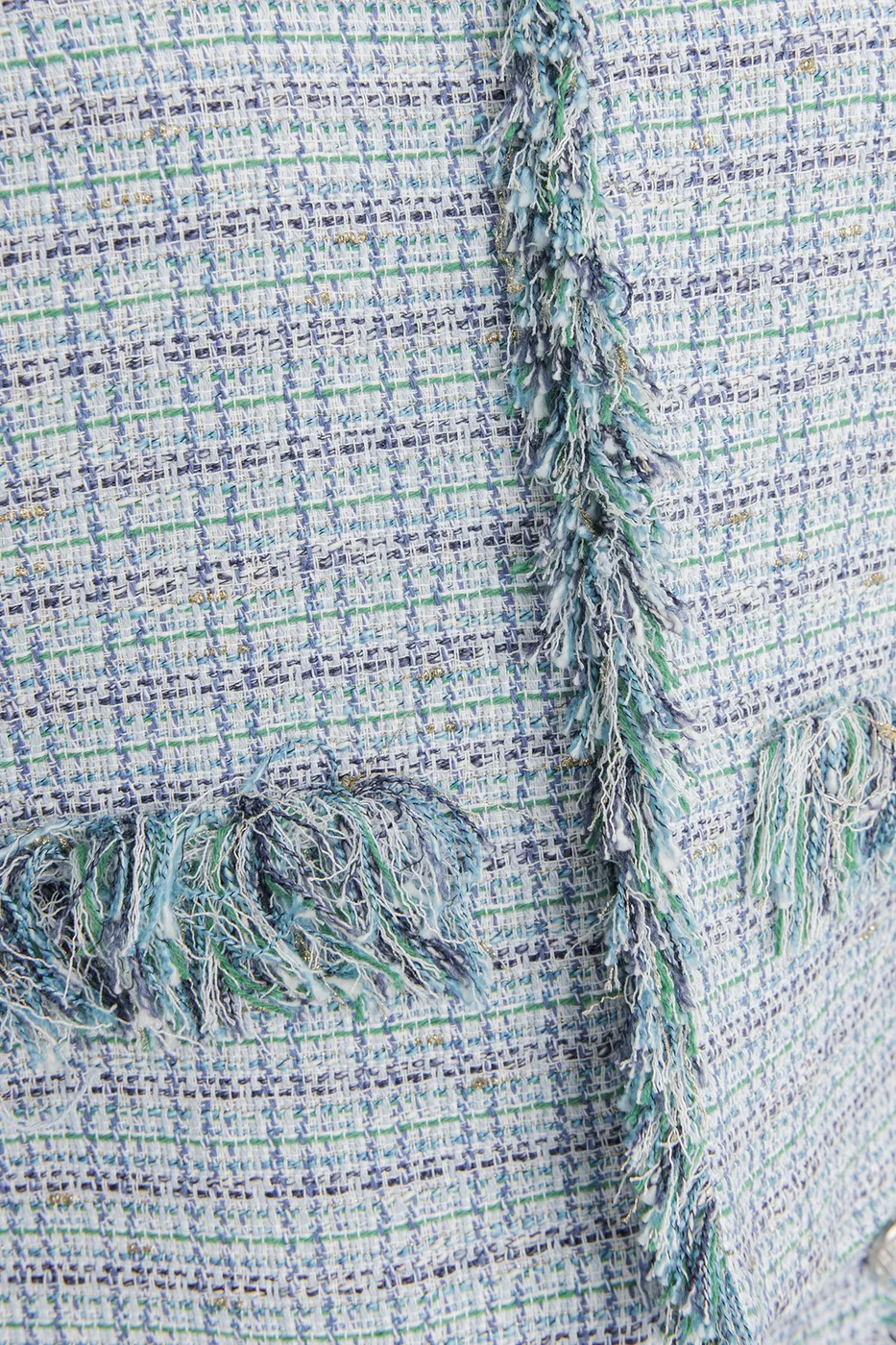 Bayan Mavi Tüvit Crop Ceket