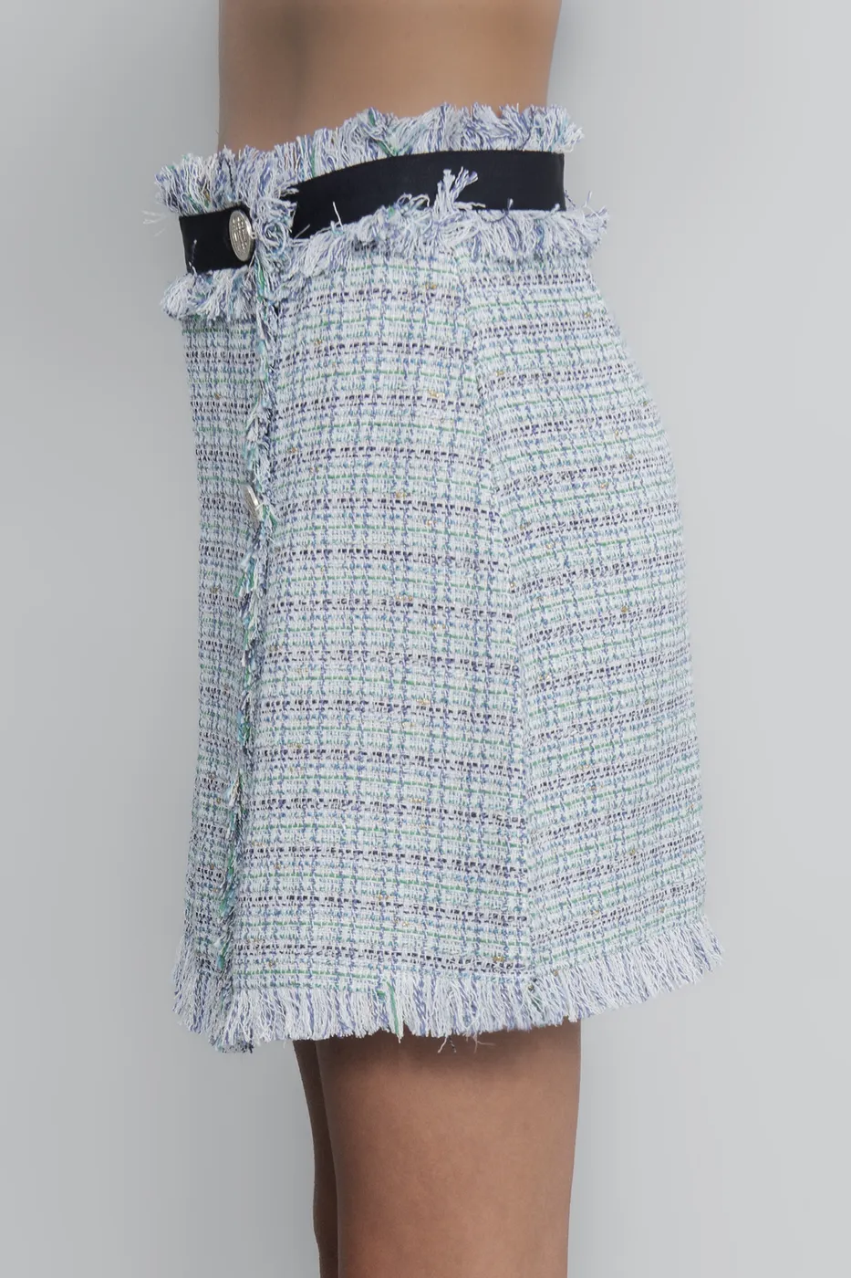 Bayan Mavi Anvelop Tüvit Mini Etek