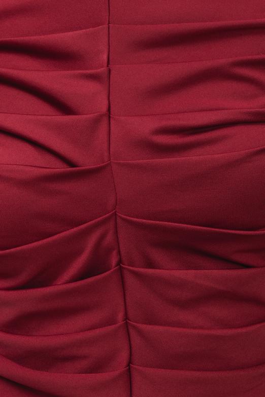 Bayan Bordo Dik Yaka Drape Detaylı Top - BSL