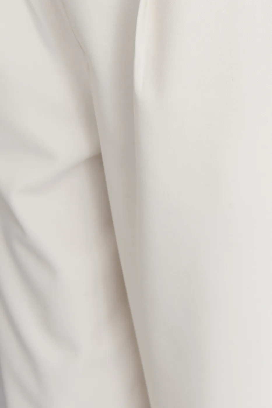 Bayan Ekru Yüksek Bel Klasik Kumaş Pantolon