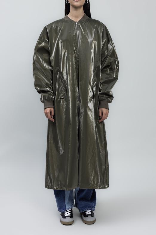 Bayan Haki Oversize Uzun Rugan Trençkot - BSL