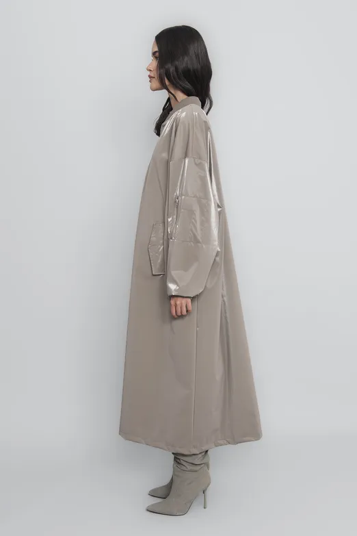 Bayan Vizon Oversize Uzun Rugan Trençkot - BSL