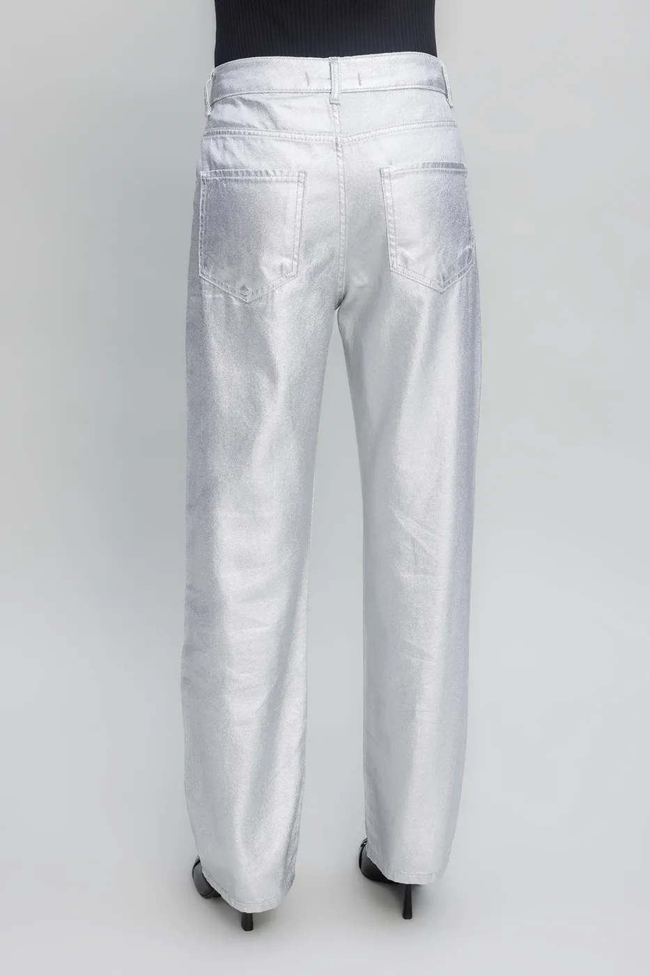 Bayan Gri Varaklı Pantolon