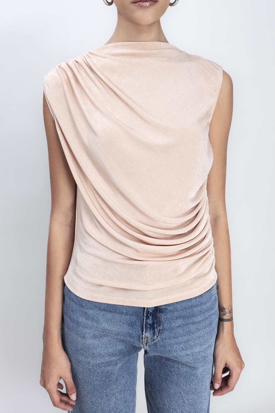 Bayan Ten Drapeli Kolsuz Bluz