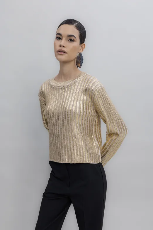 Bayan Bej Varak Baskılı Kazak - BSL