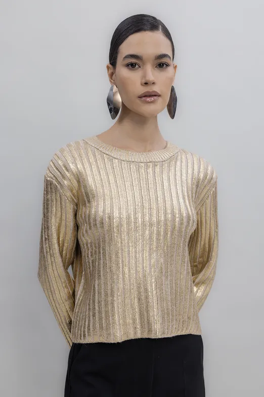 Bayan Bej Varak Baskılı Kazak - BSL