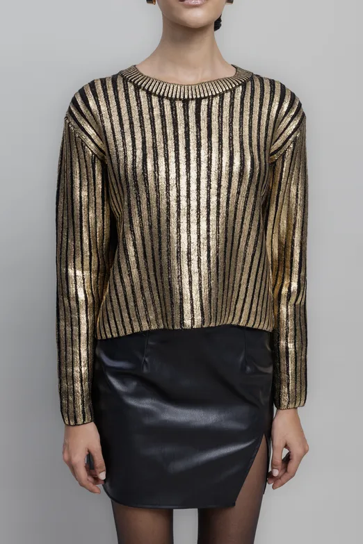 Bayan Siyah Varak Baskılı Kazak - BSL