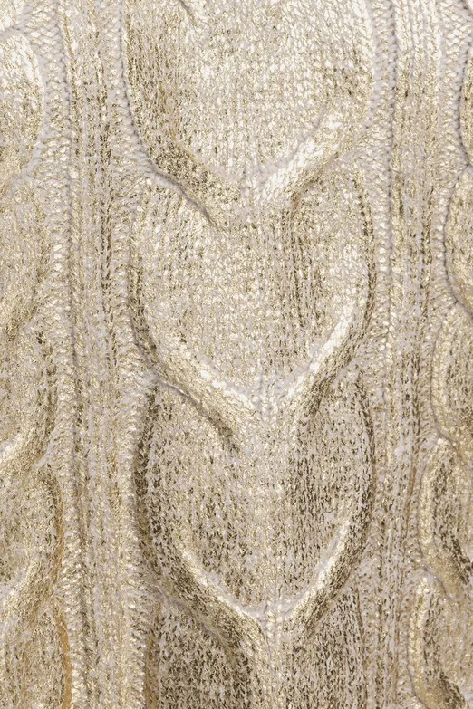 Bayan Altın Varak Baskılı Balıkçı Yaka Kazak - BSL