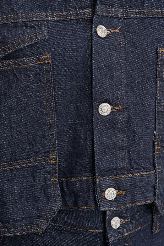 Bayan Lacivert Cep Detaylı Crop Denim Mont - BSL