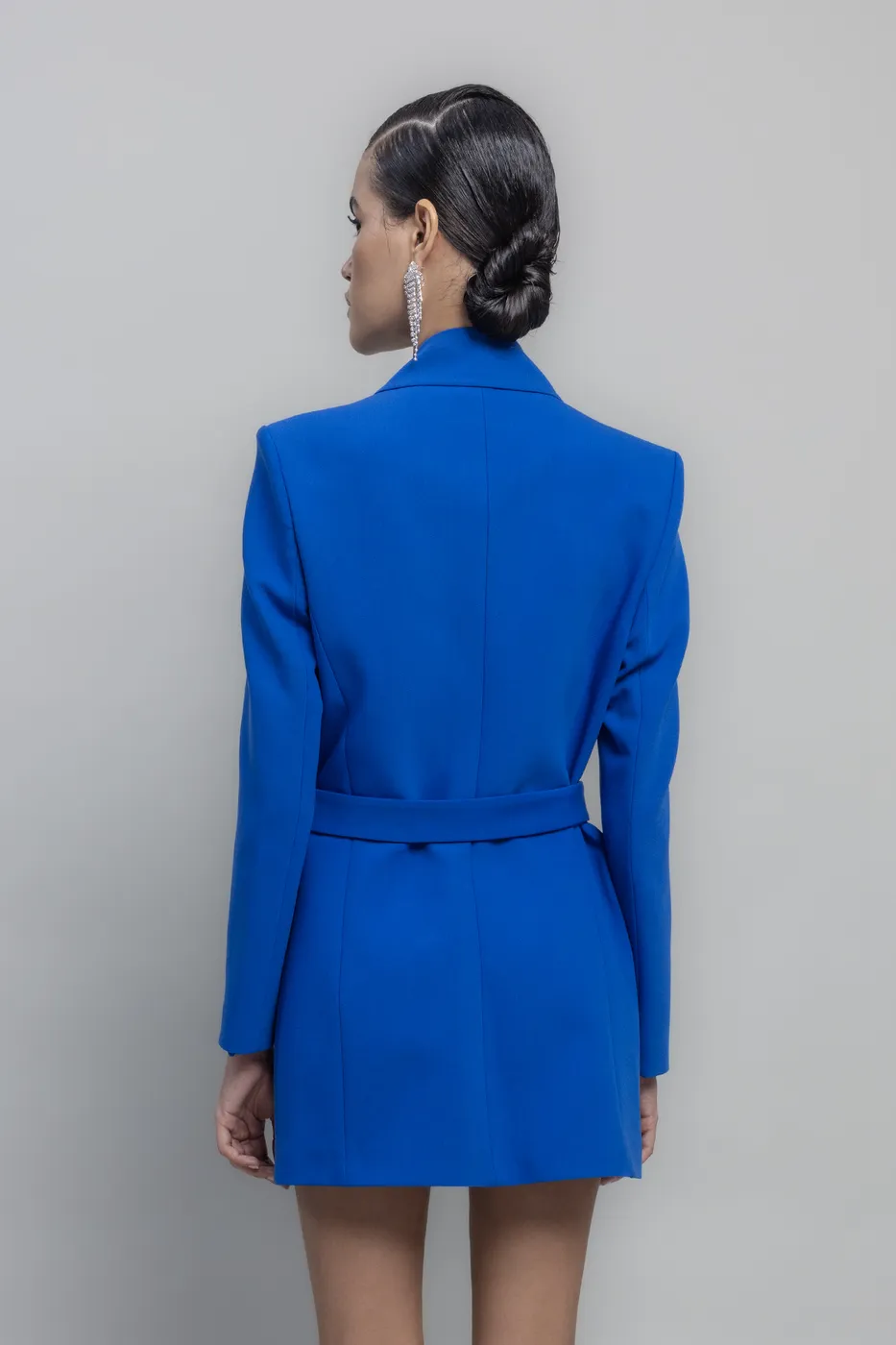 Bayan Sax Kemerli Ceket Elbise