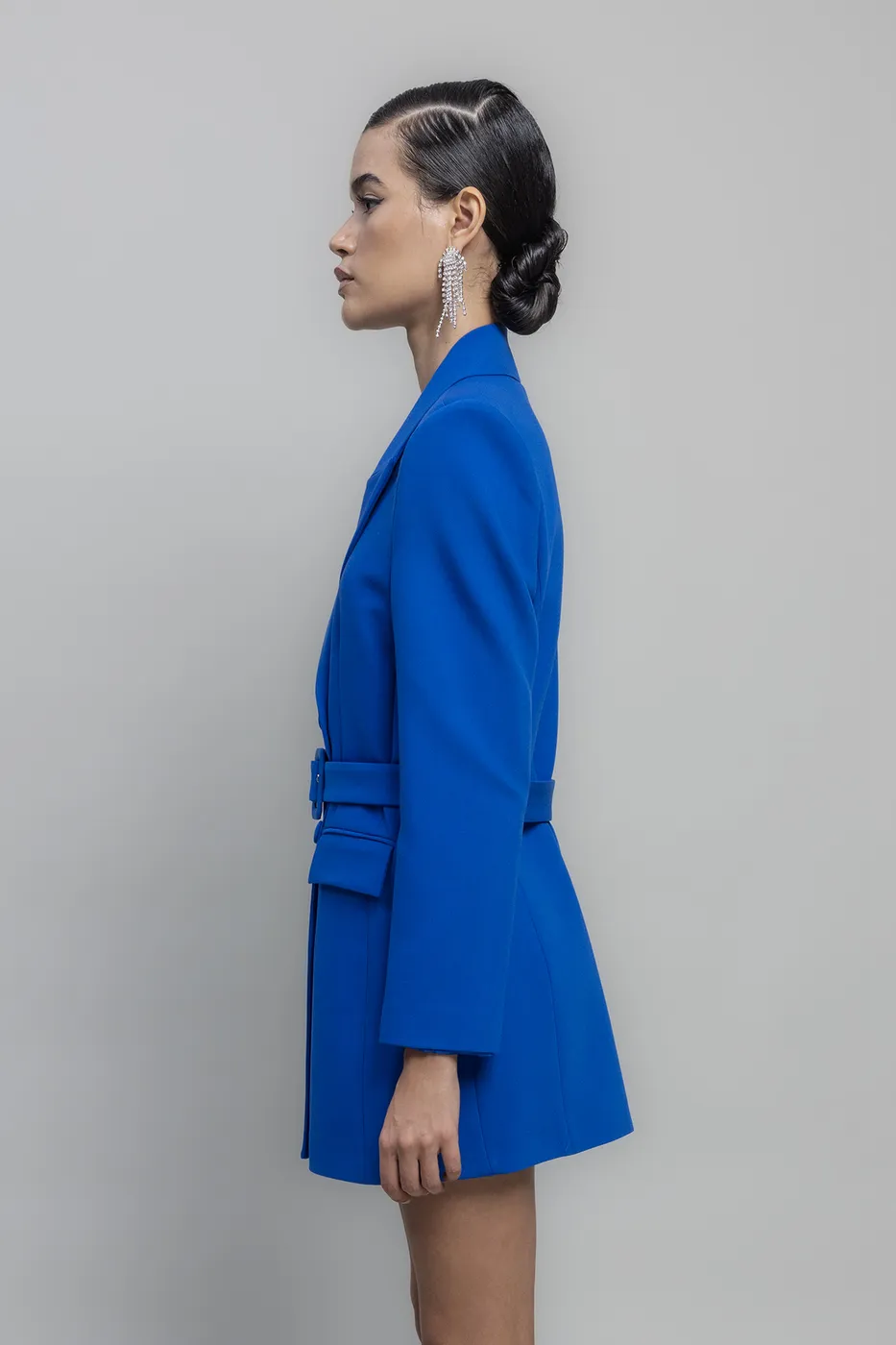 Bayan Sax Kemerli Ceket Elbise