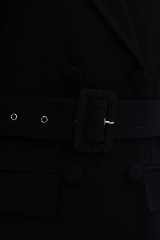 Bayan Siyah Kemerli Ceket Elbise - BSL