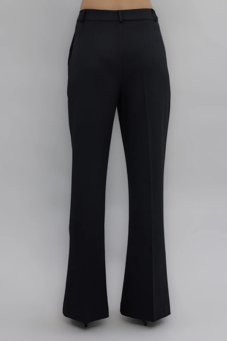 Bayan Siyah Yüksek Bel Kumaş Pantolon