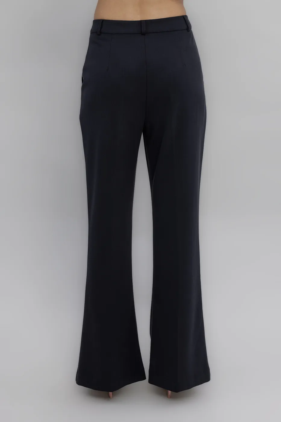 Bayan Siyah Yüksek Bel Kumaş Pantolon