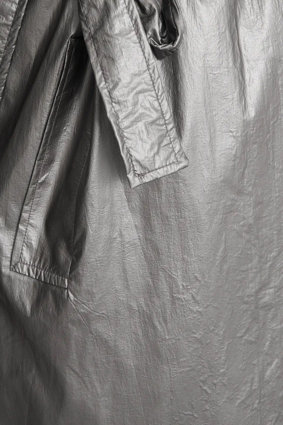 Bayan Gri Hologramlı Astarlı Trençkot