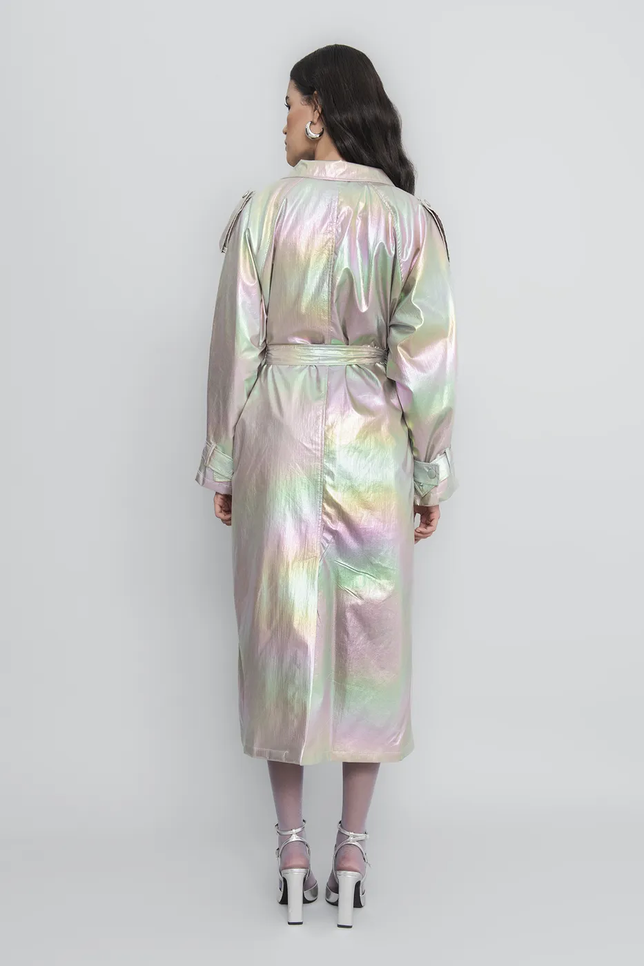 Bayan Vizon Hologramlı Astarlı Trençkot