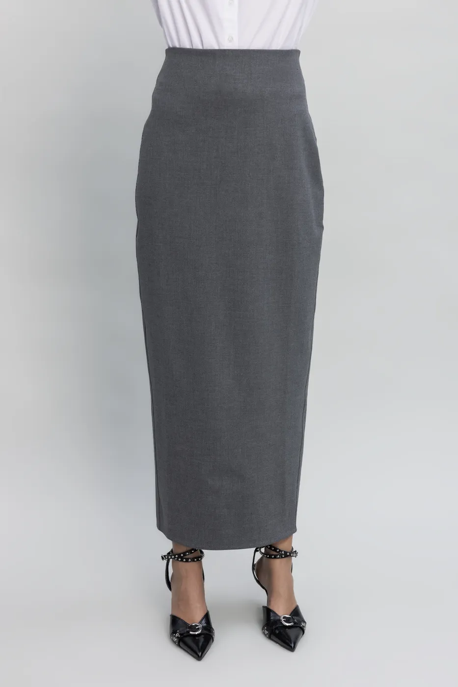 Bayan Gri Maksi Kalem Etek