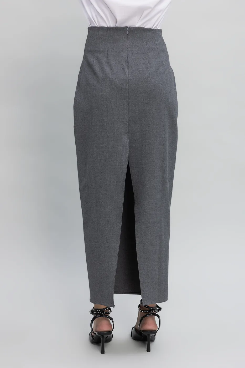 Bayan Gri Maksi Kalem Etek