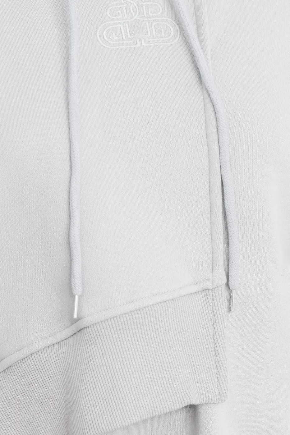 Bayan Gri Kapüşonlu Nakış Detaylı Şardonlu Sweatshirt