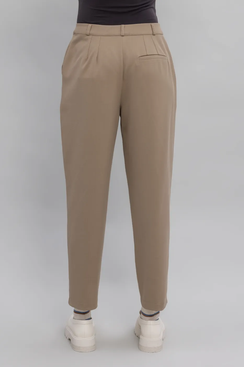 Bayan Bej Dar Paça Klasik Pantolon