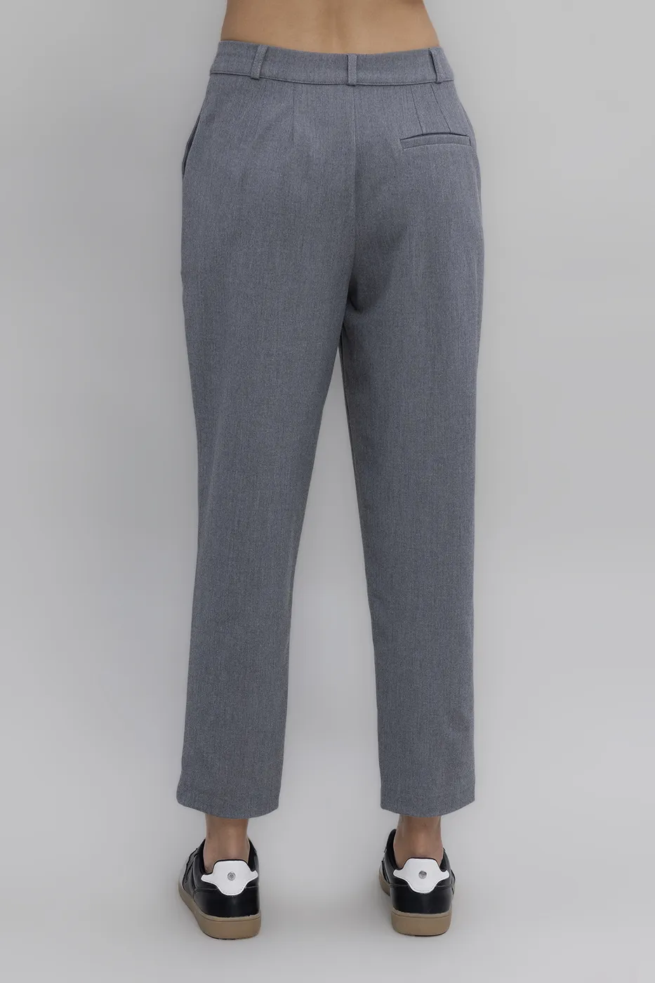 Bayan Gri Dar Paça Klasik Pantolon